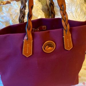 Italian Nylon Tote with Leather handles c& accents